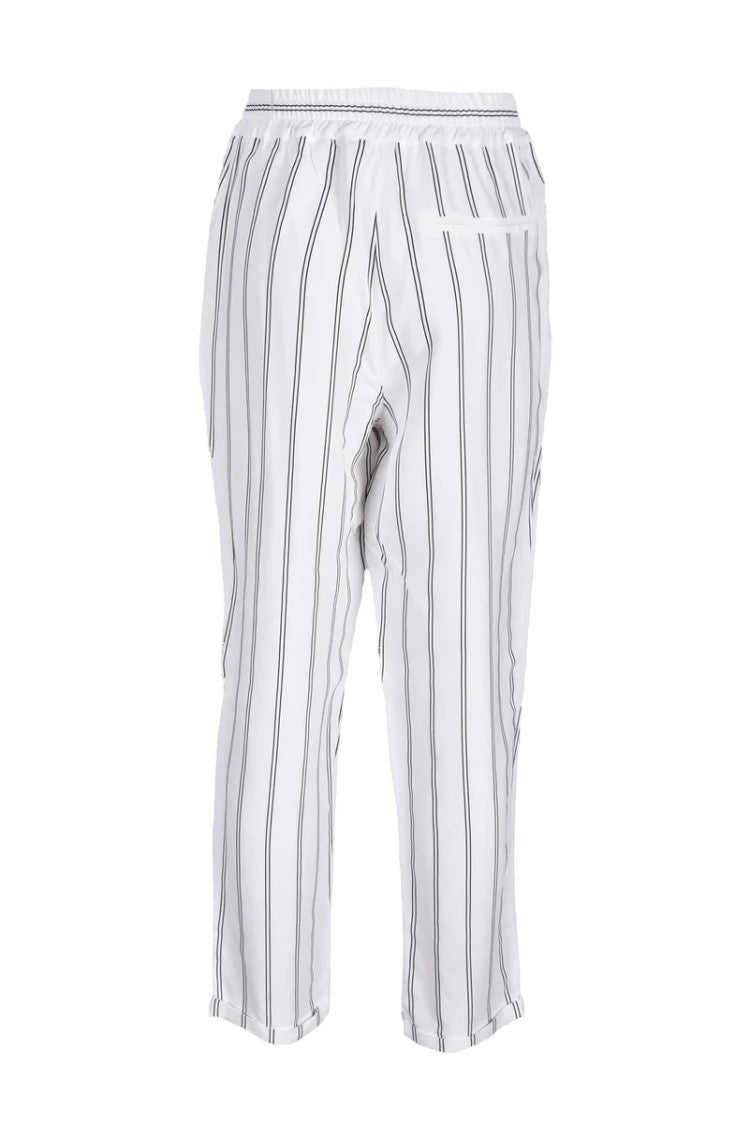 Rocco Ragni Satin-Finish Trousers With Vertical Stripes