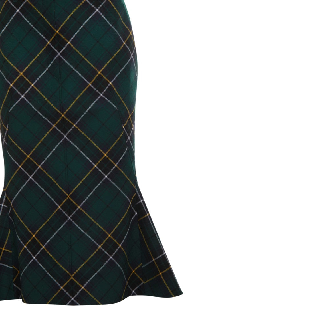 Alexander Mcqueen Navy And Green Wool Skirt
