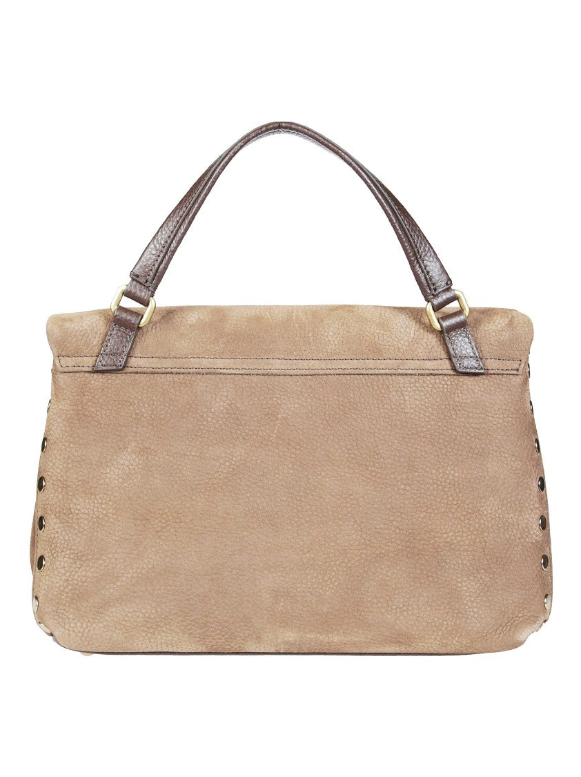 Zanellato Postina Jones Nabuk Small Gold Turn-Lock Handbag