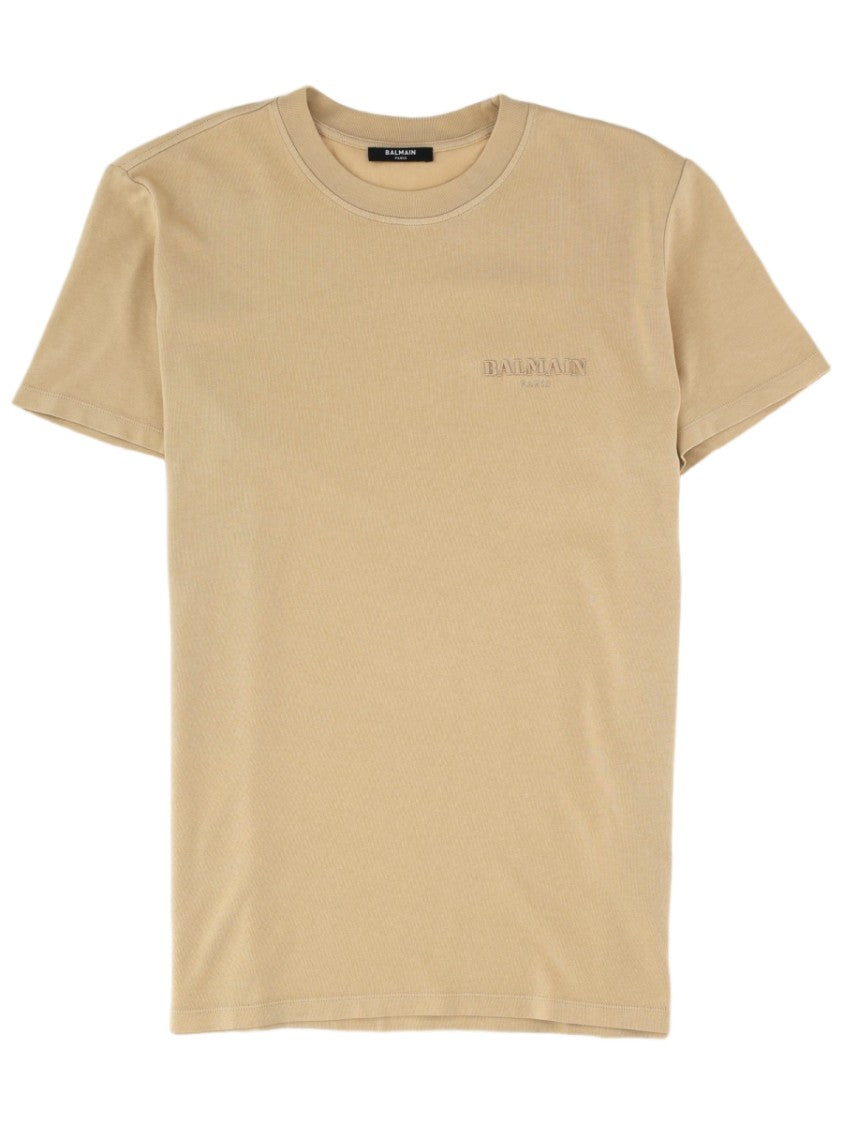 Balmain Vintage Tonal Embroidered Logo Cotton T-Shirt
