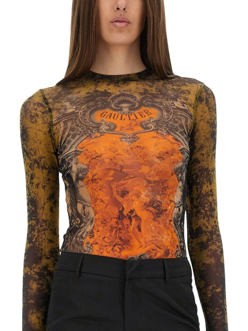 Jean Paul Gaultier Slim-Fit Top With Striking Ornate Print