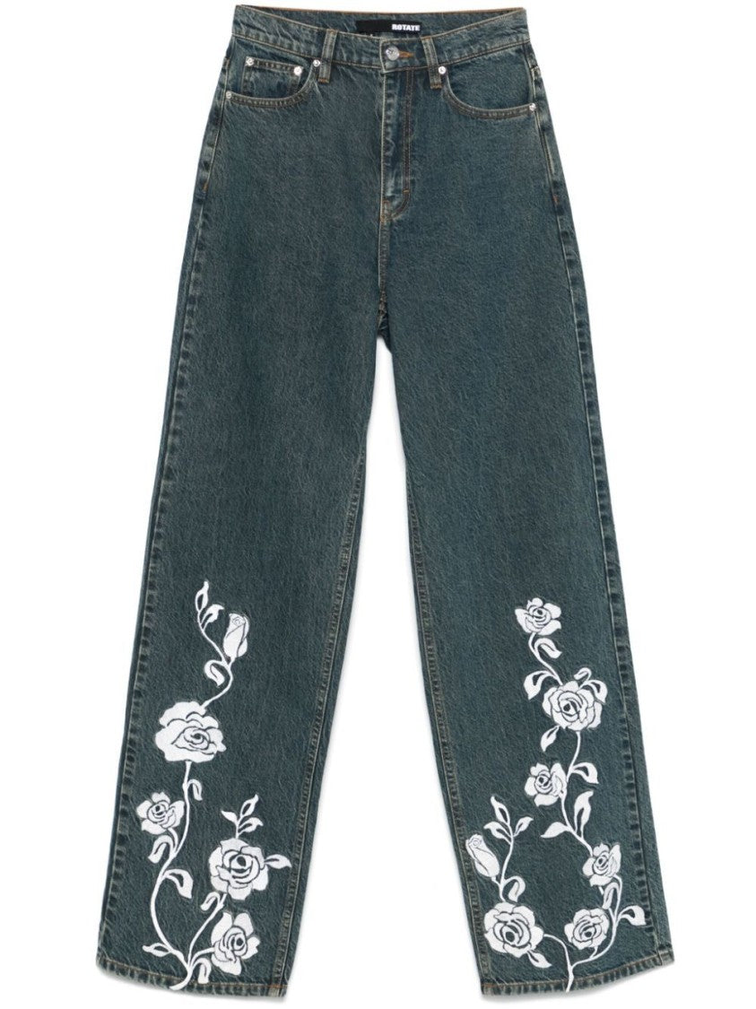 Rotate High-Waisted Straight Legged Jeans
