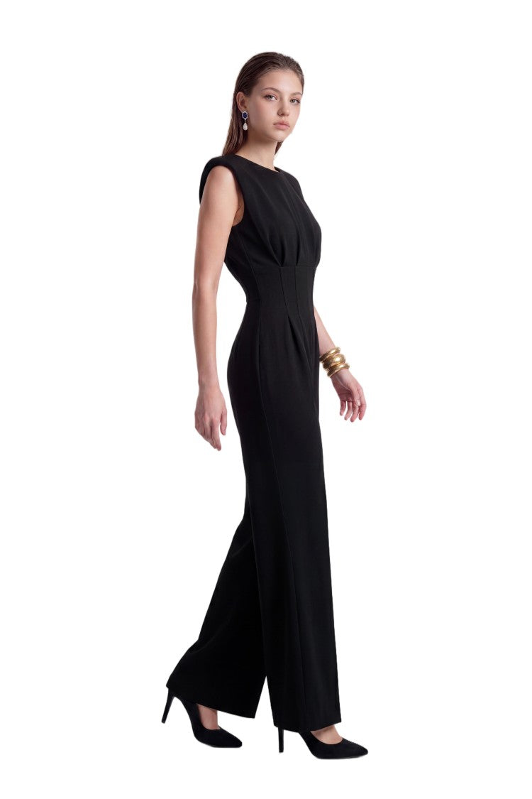 Saiid Kobeisy Structured Pleated Jumpsuit With Wide-Leg Design