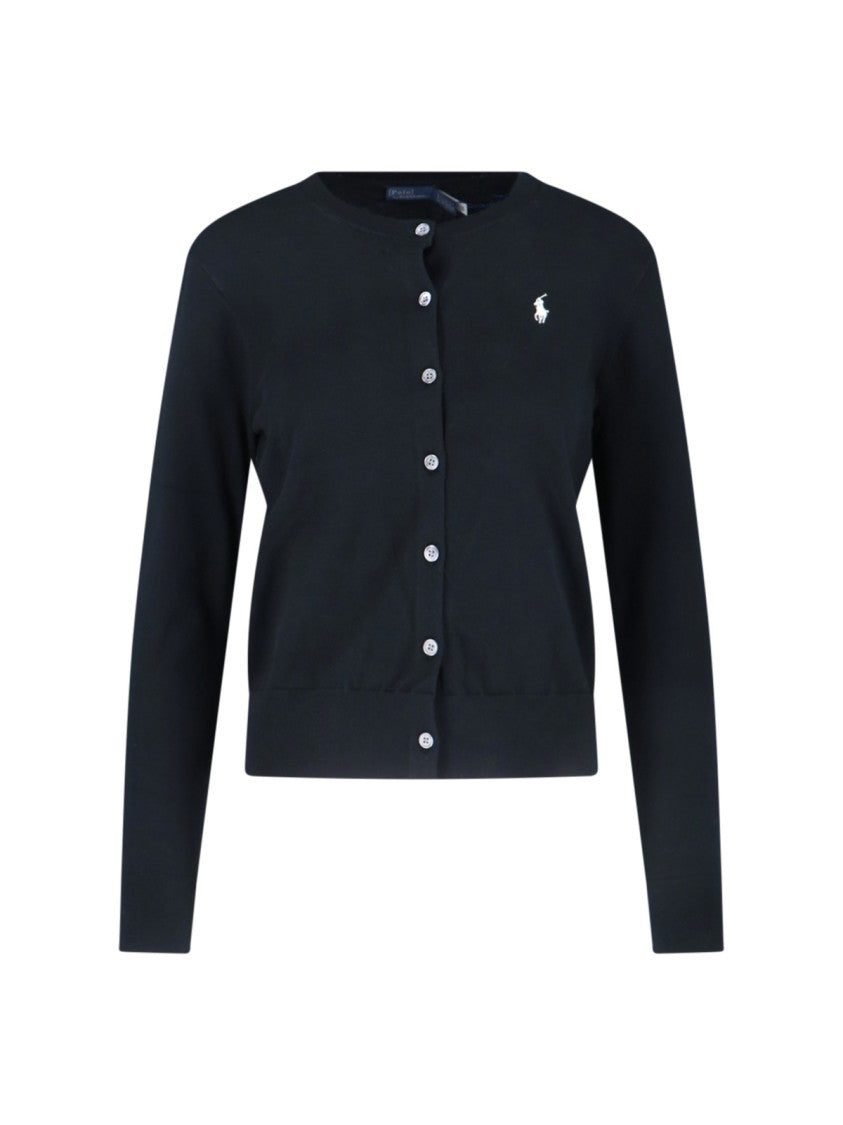 Polo Ralph Lauren Logo Crewneck Cardigan – Black