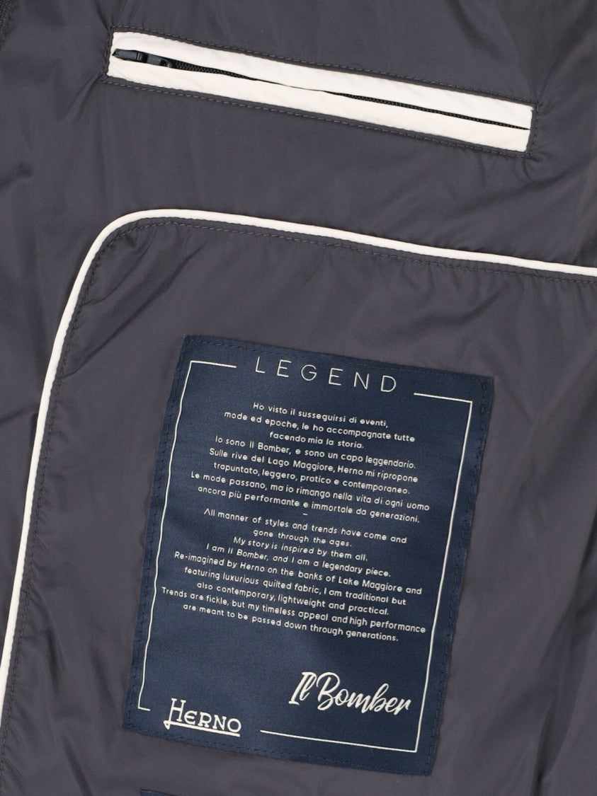 Herno Dark Grey Il Bomber Fabric Bomber Jacket