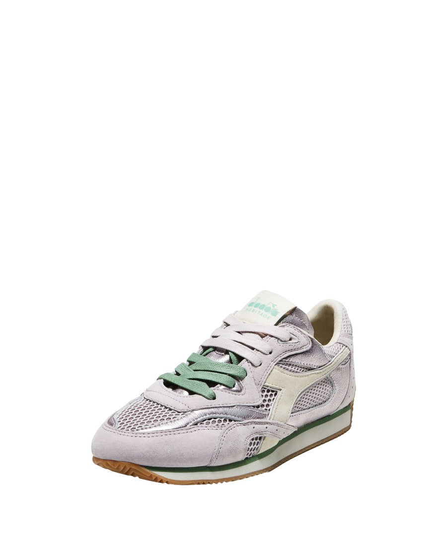Diadora Stonewash Pigskin Leather Metallic Sneakers
