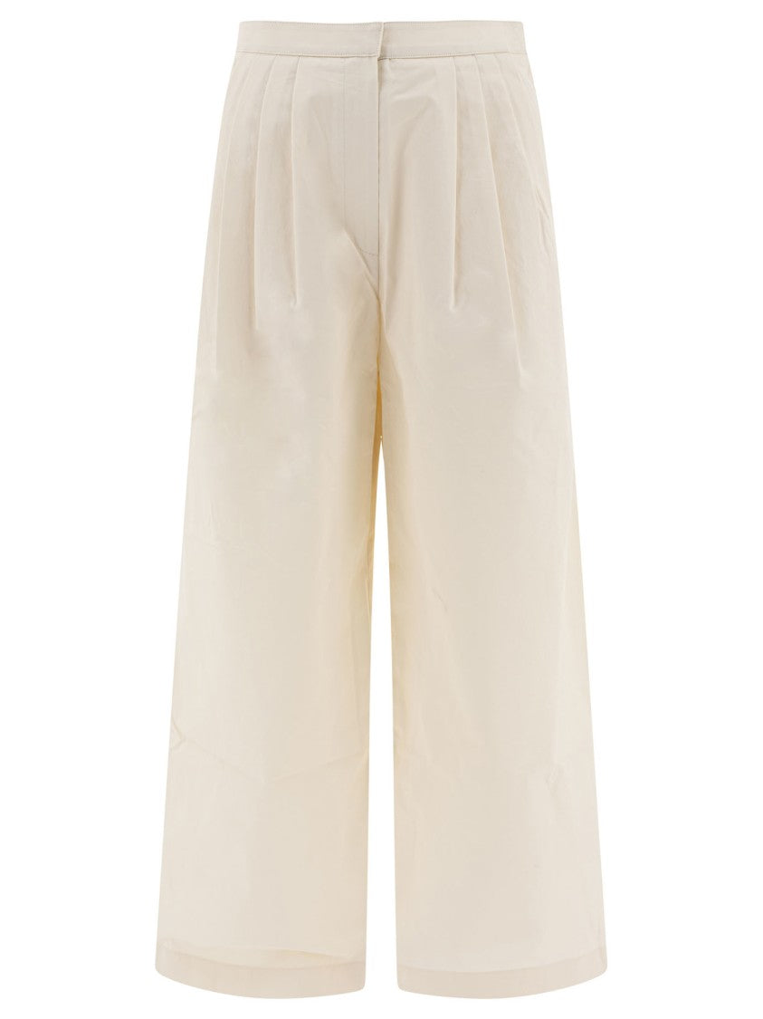 Theloom Wide Leg Trousers With Pleated Front