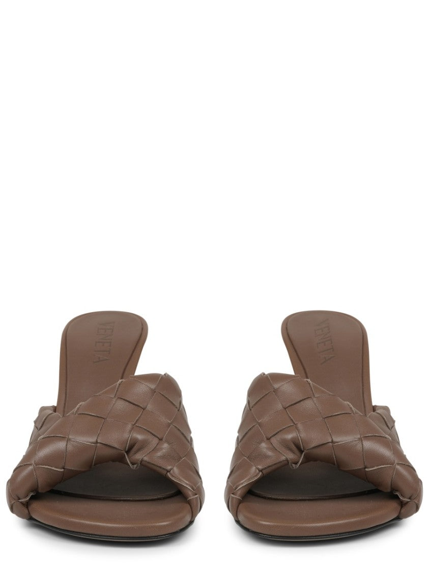 Bottega Veneta Woven Leather Mule Shoes With Open Toe Design
