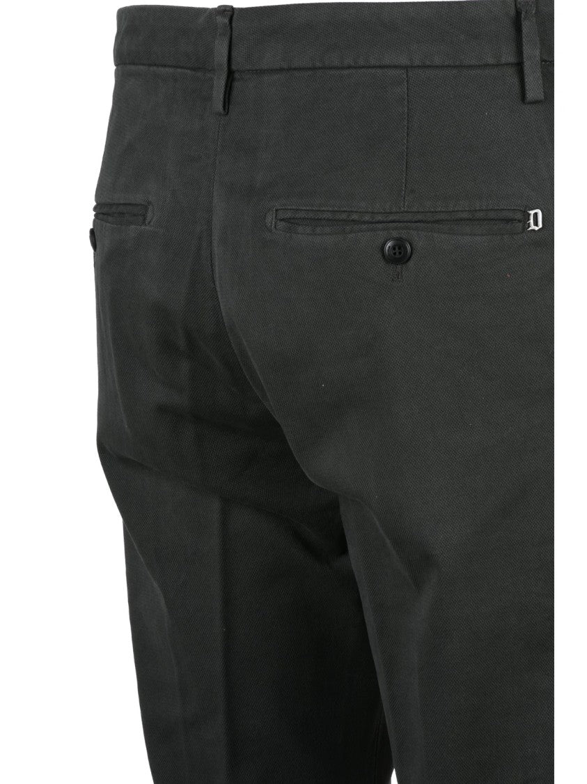Dondup Grey Spiritissimo Modal-Cotton Blend Trousers