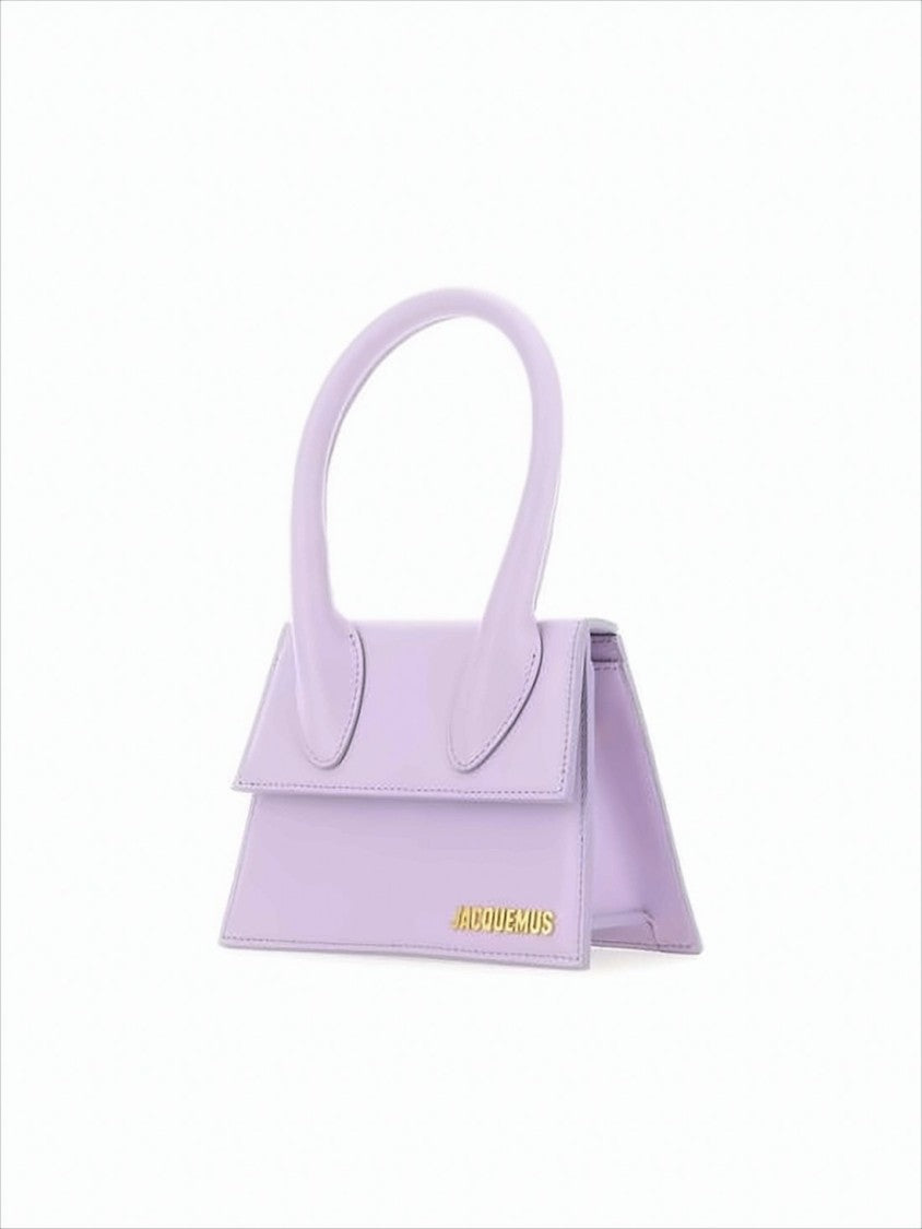 Jacquemus Structured Lavender Tote Bag With Flap Closure