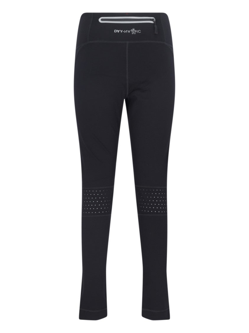 Moncler Grenoble Studded Leggings In Black Stretch Nylon