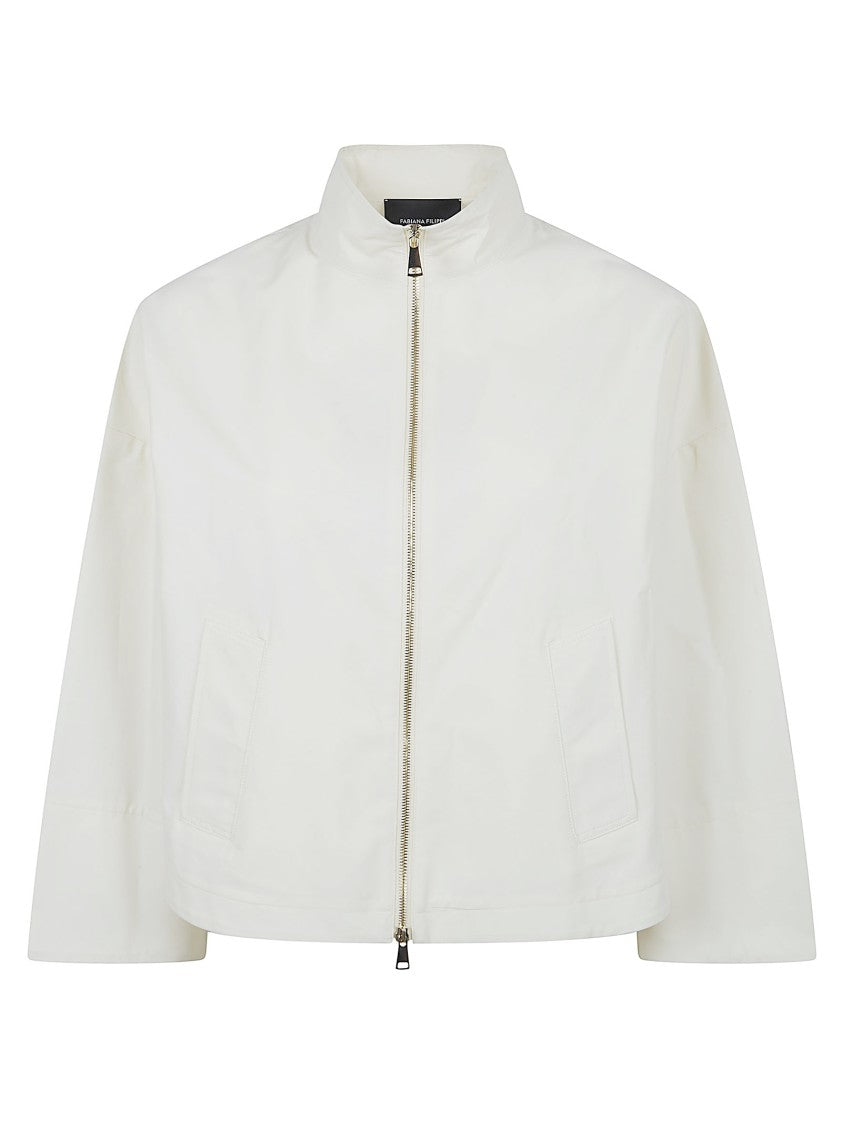 Fabiana Filippi Boxy Short Jacket With Herringbone Texture