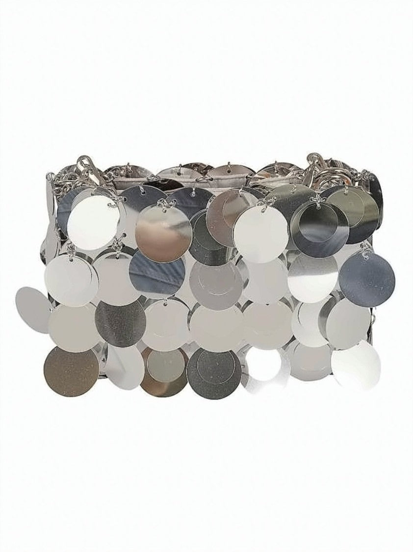 Paco Rabanne Reflective Disc Clutch With Chain Strap