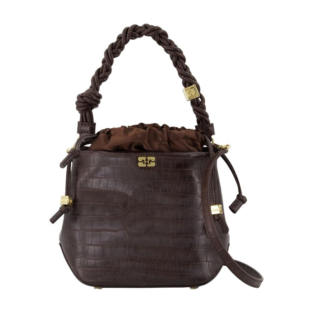 Ganni Bou Bucket Purse - Synthetic - Brown
