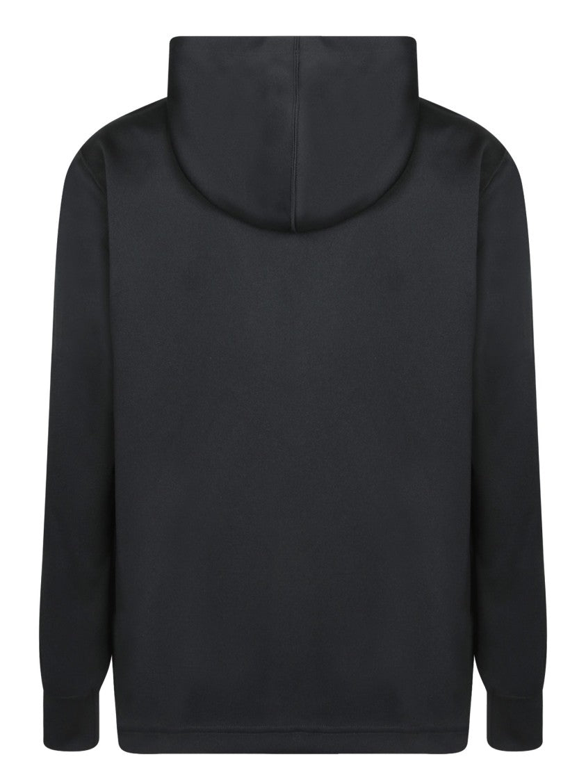 Comme Des Garçons Minimal Black Hoodie With Adjustable Drawstring