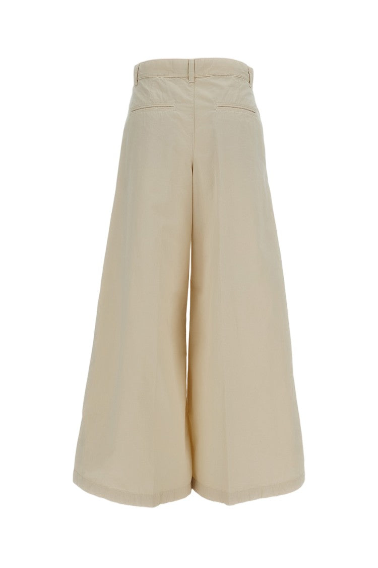 Polo Ralph Lauren Beige Wide-Leg Cotton Trousers