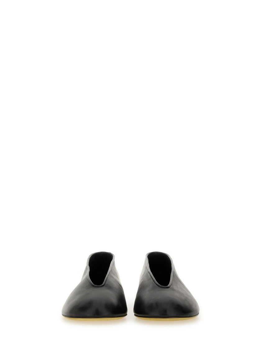 Moschino "Duck" Dancer Black Leather Flats