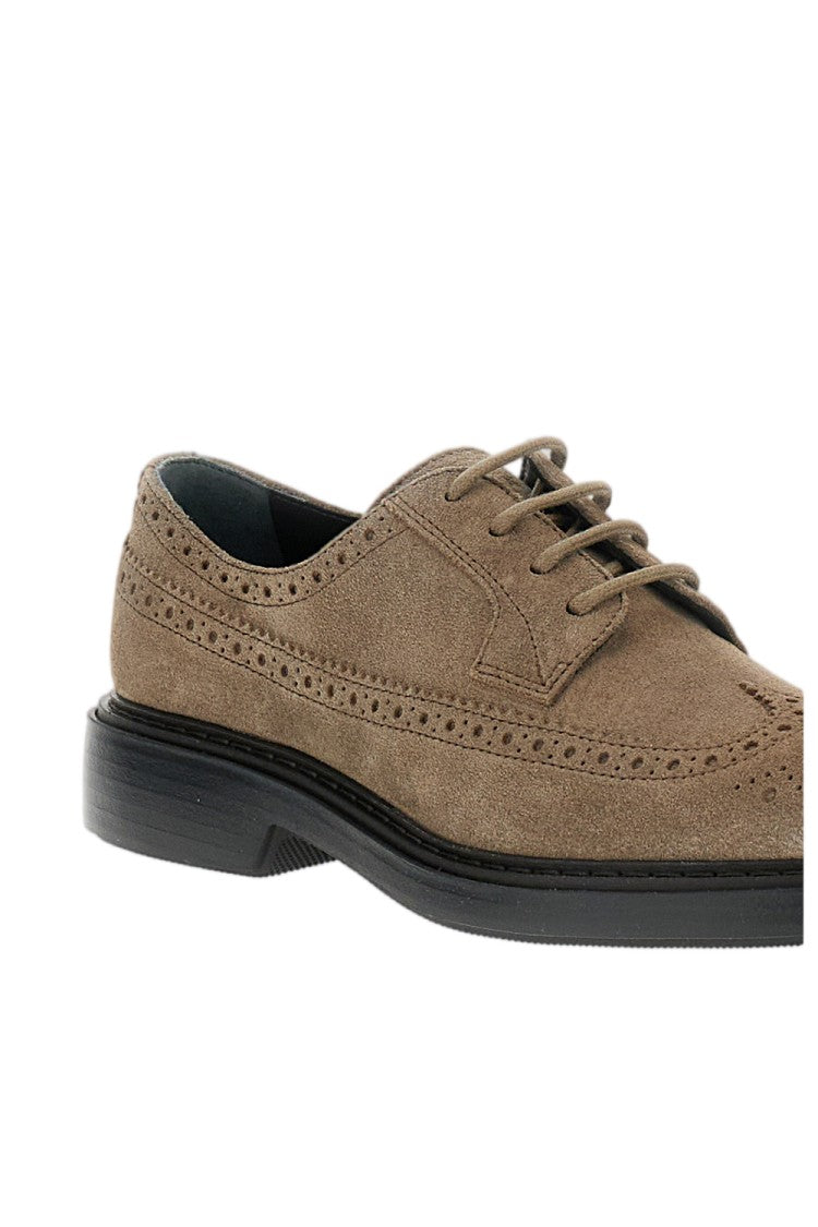 Hogan Derby Lace-Up Shoes With Broguing And Wingtip Detailing