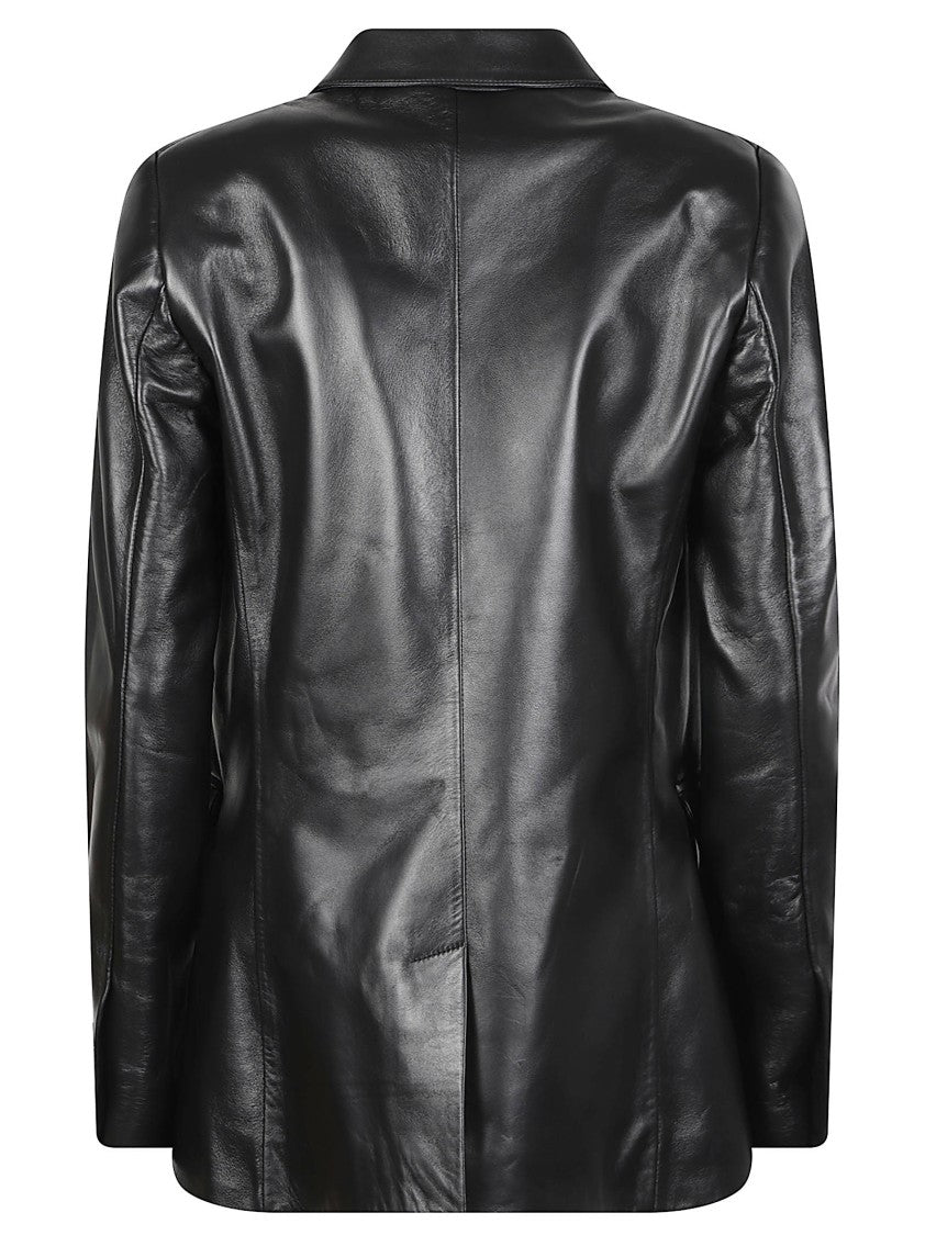 John Richmond Black Evosil Tailored Lambskin Leather Jacket