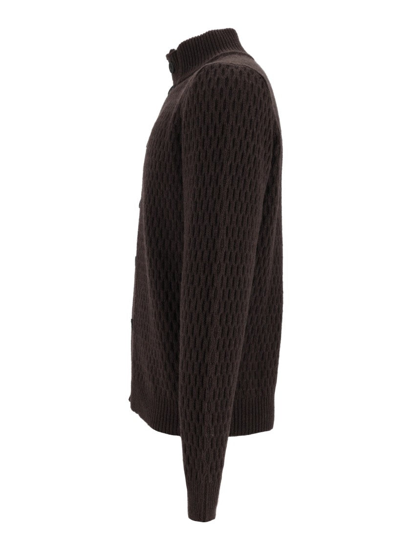 Peserico Textured Button-Up Knit Sweater