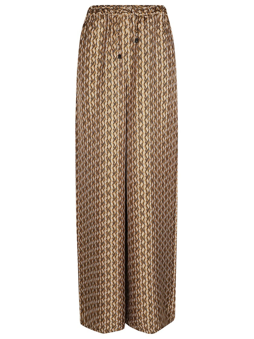 Max Mara High-Waist Wide-Leg Trousers With Geometric Texture