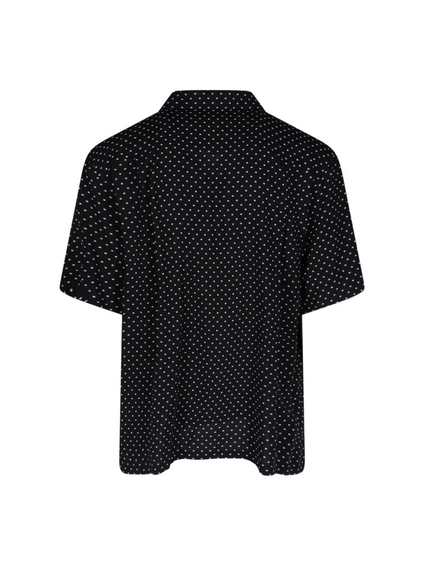 Céline Short-Sleeved Camp Collar Shirt With Contrasting Triomphe Logo Design
