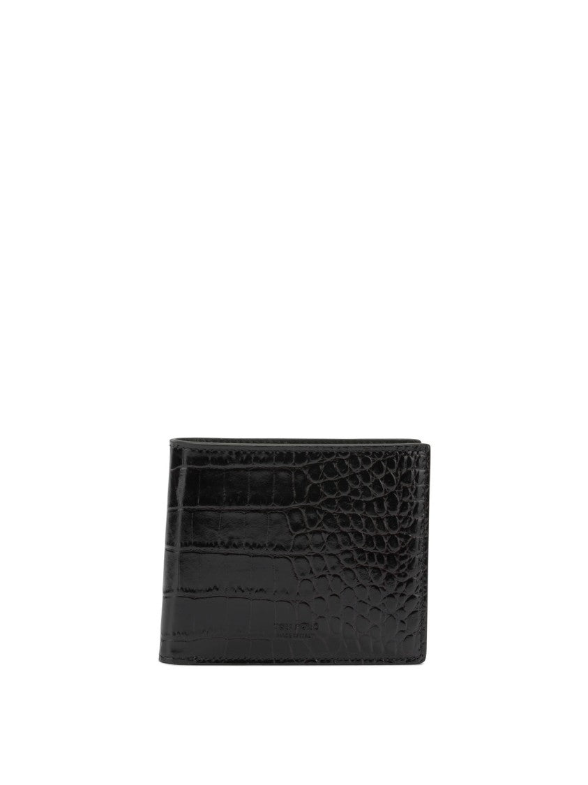 Tom Ford Crocodile-Effect Bi-Fold Wallet