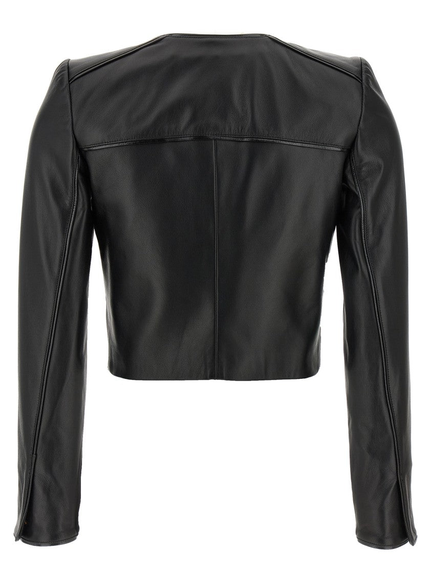 Elisabetta Franchi Cropped Leather Jacket