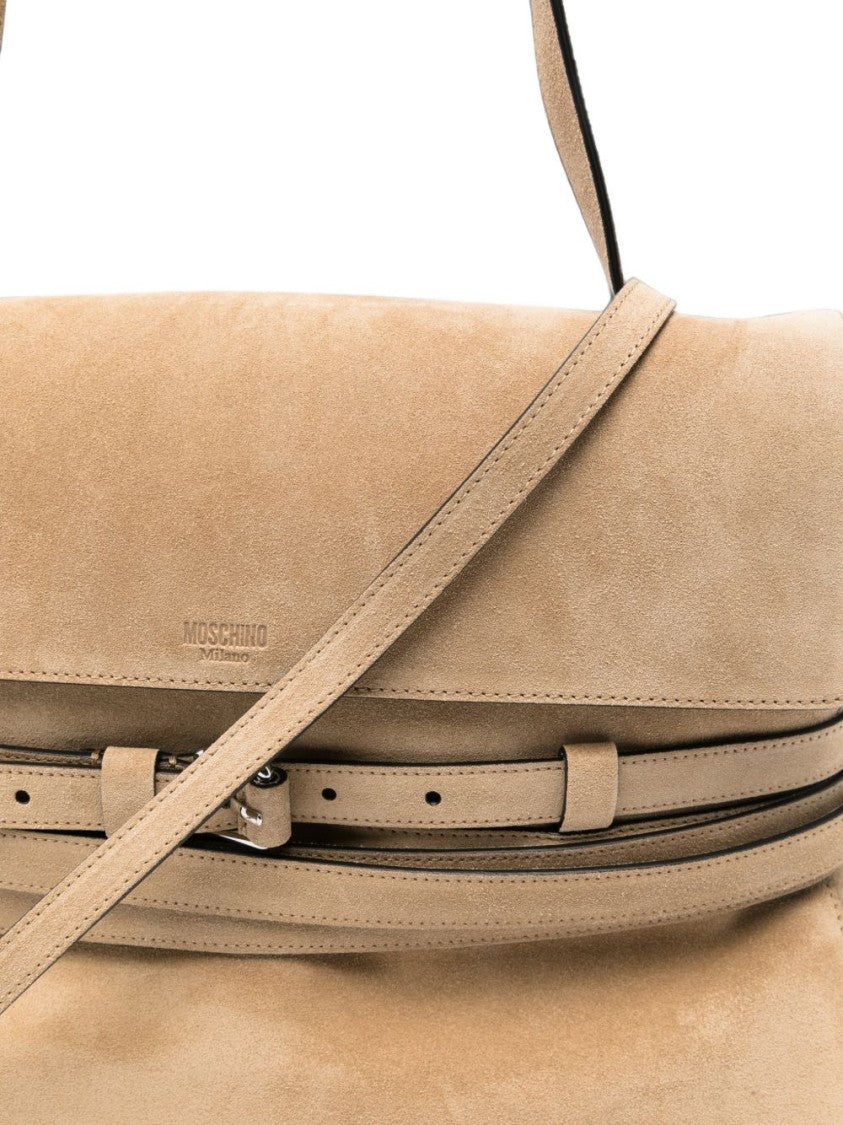 Moschino Structured Silk And Nylon Bag With Flap Closure