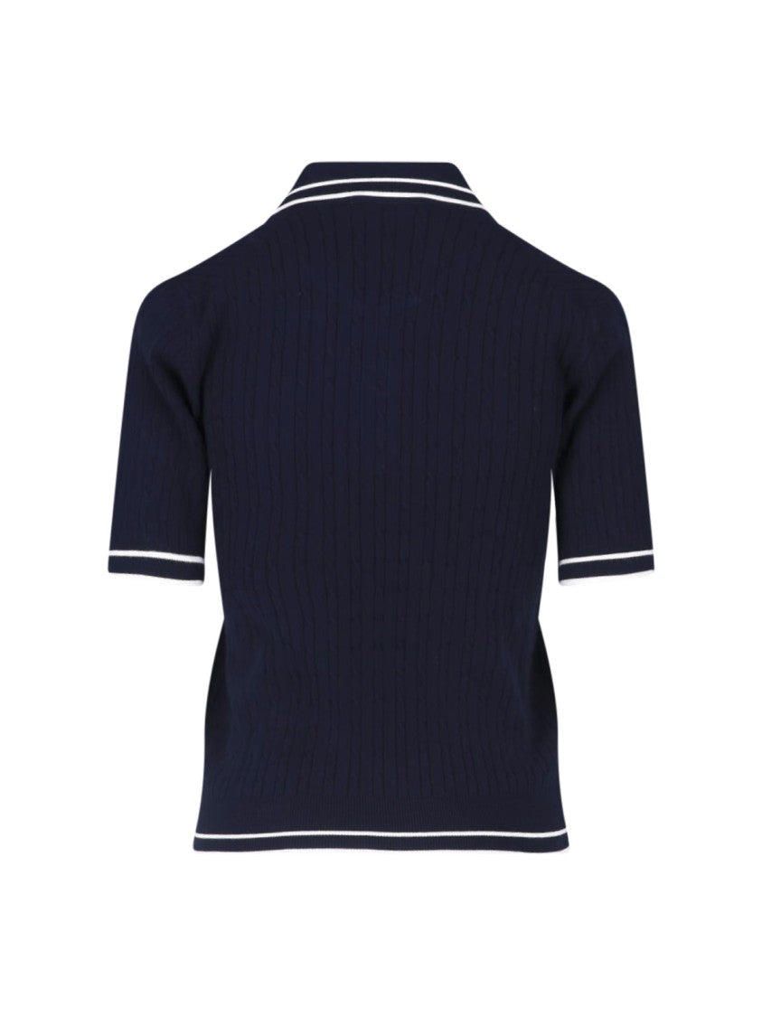 Sporty And Rich Navy Blue Short-Sleeve Polo Shirt