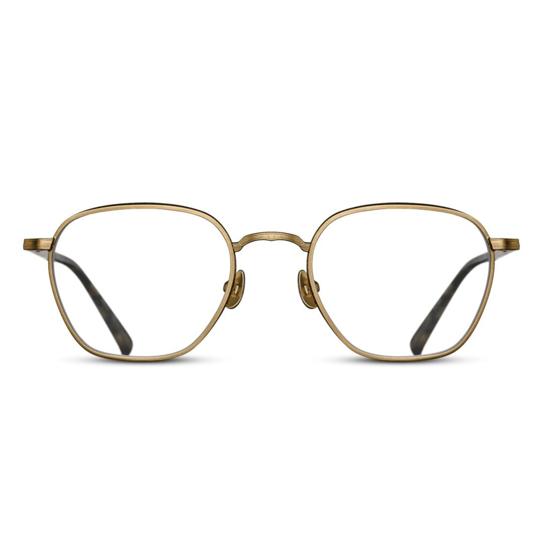 Matsuda M3101.Rx Antique Gold Metal Frame Eyeglasses With Tortoiseshell Temples