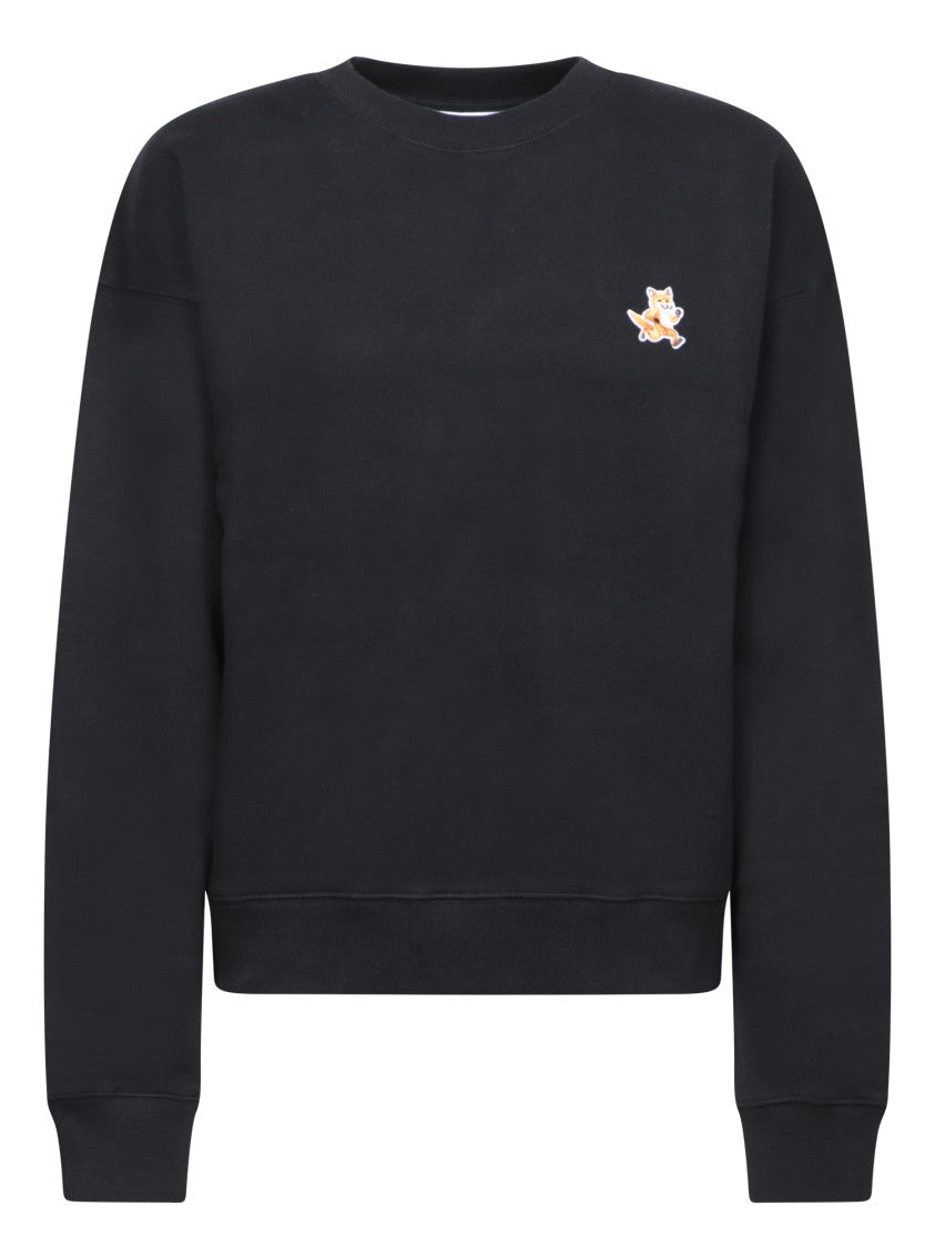 Maison Kitsuné Black Crewneck Sweatshirt