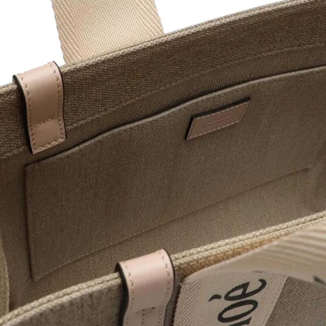 Chloé Linen Medium Tote Bag With Contrasting Straps