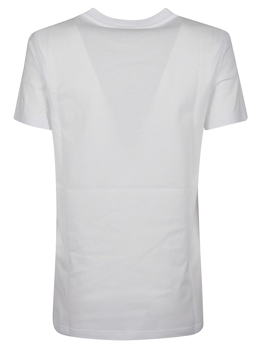 Max Mara Mxmgiovane White Cotton Logo T-Shirt