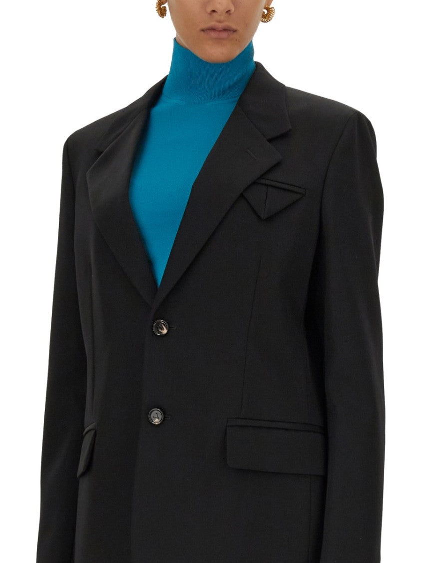 Bottega Veneta Reversible Single-Breasted Wool Jacket With Distinctive Closure