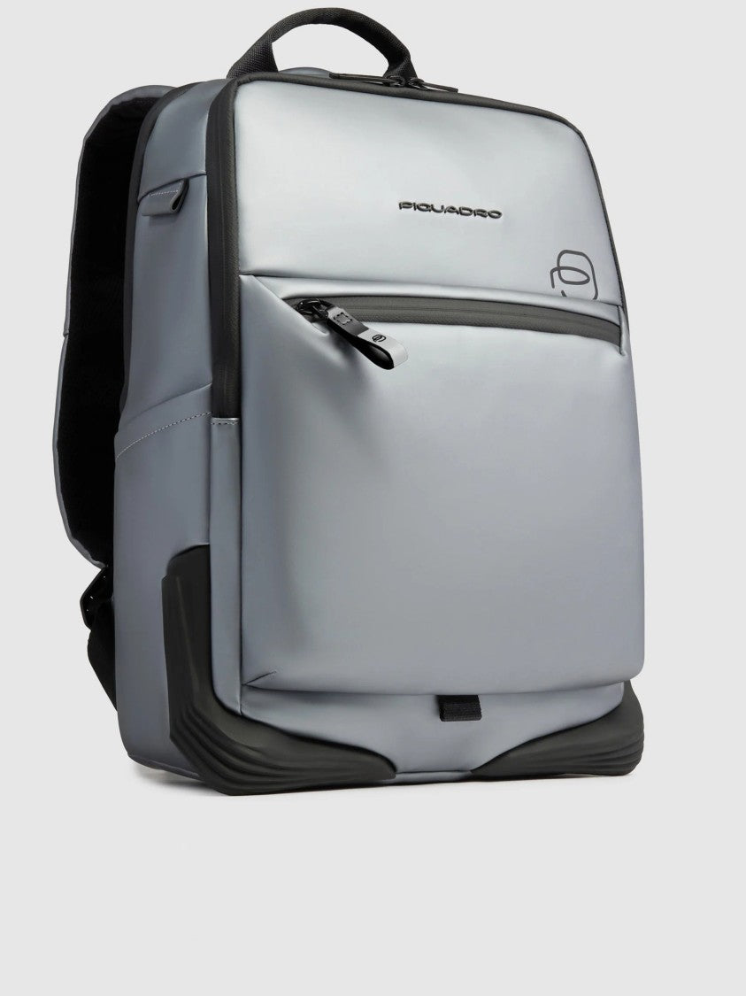 Piquadro Grey Zain In Tessuto Structured Backpack