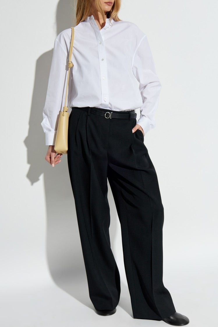 Jil Sander Long Sleeve White Cotton Shirt