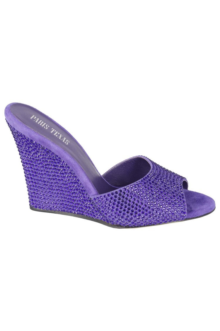 Paris Texas Amethyst Purple Leather Holly Wanda Wedge Sandals