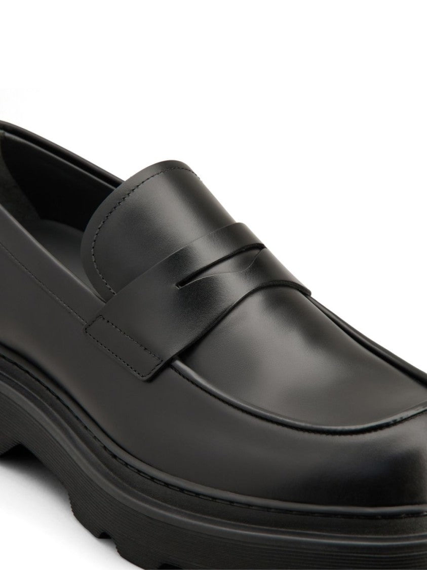 Tod's Black Leather Loafers