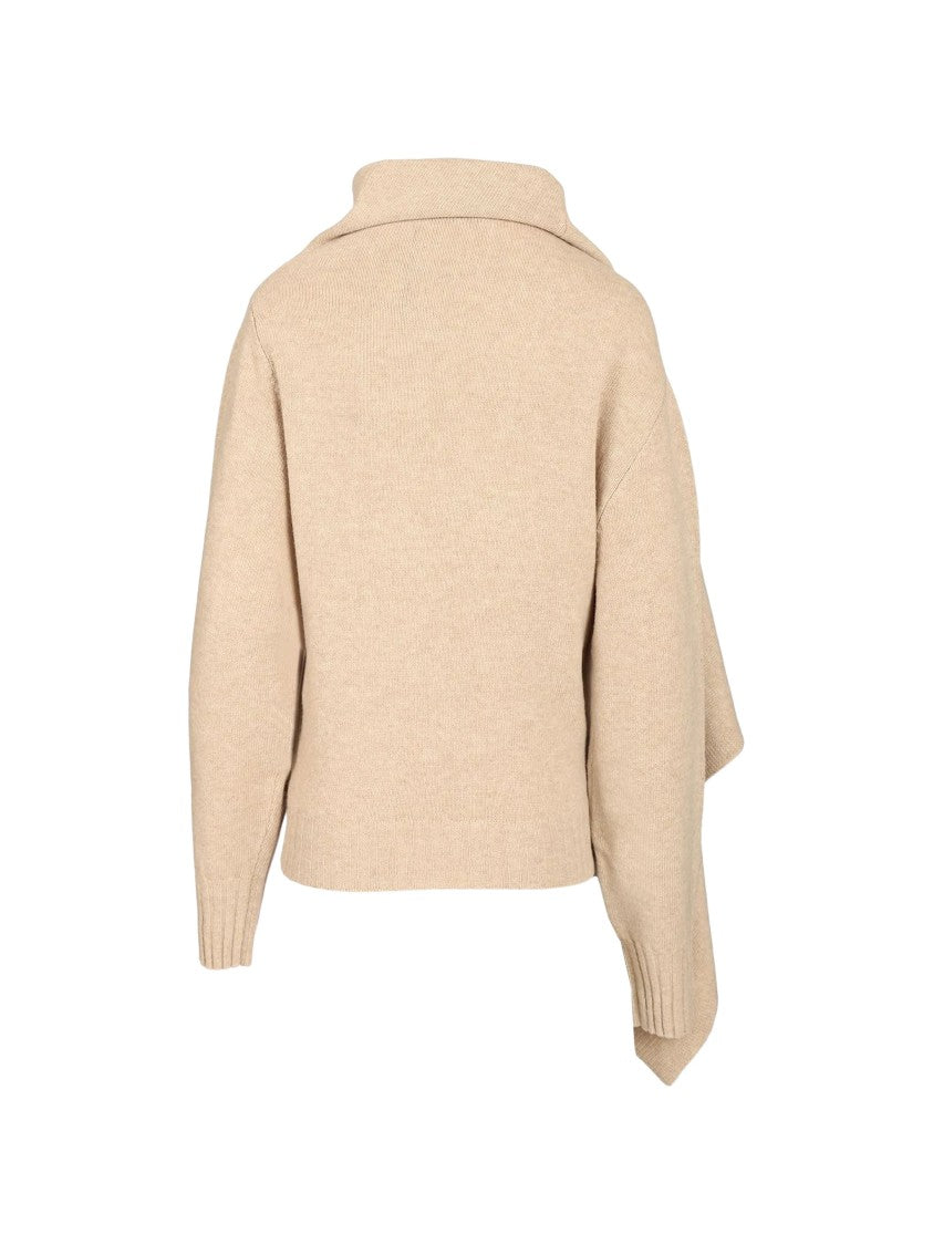 The Attico Asymmetrical Cape-Panel Sweater