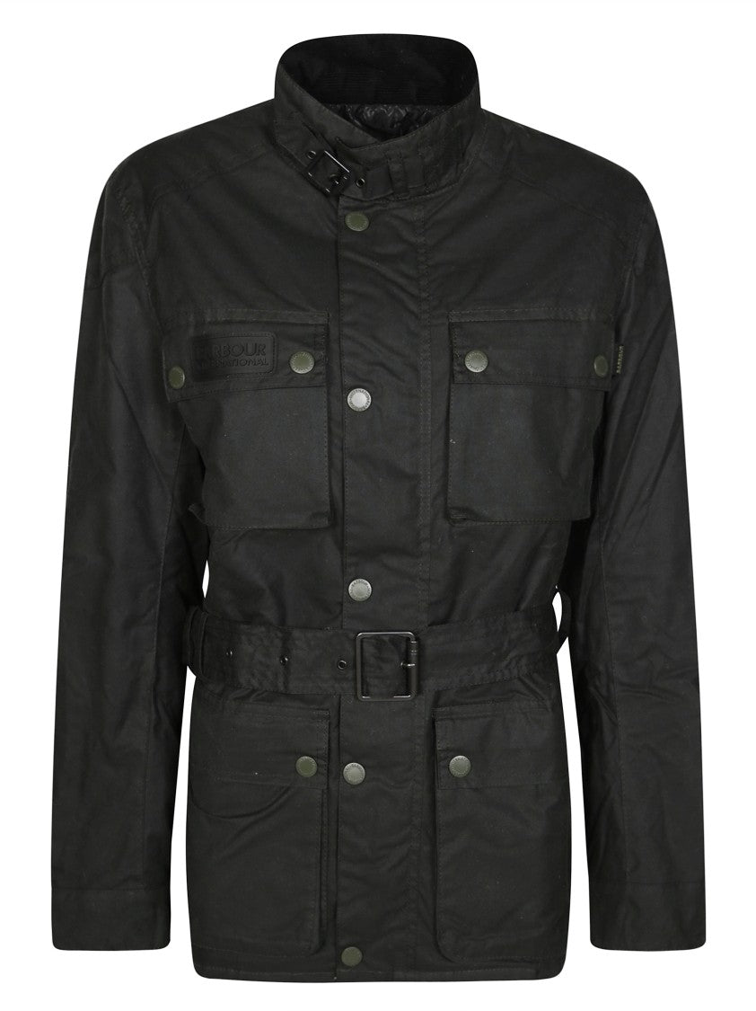 Barbour High-Collared Blackwell Jacket With Adjustable Belt