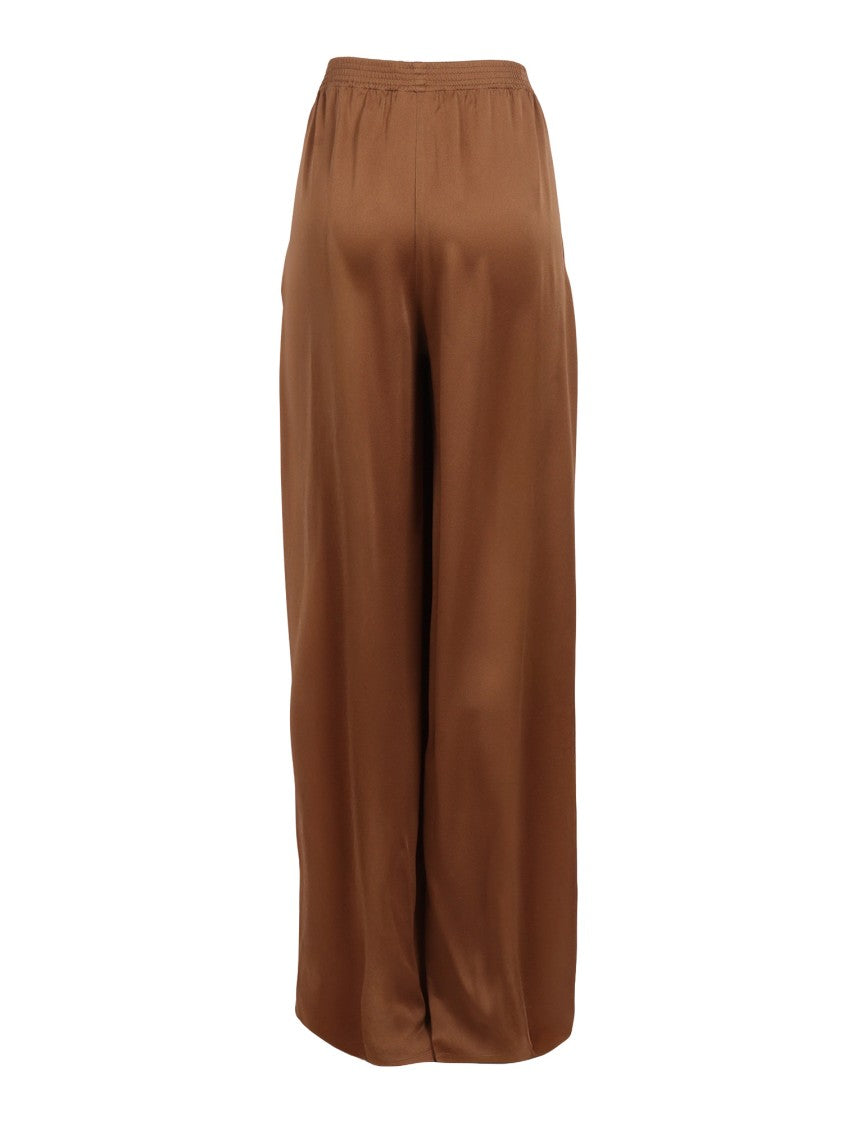 Fabiana Filippi Vimini Satin Elastic Wide Straight-Leg Pants