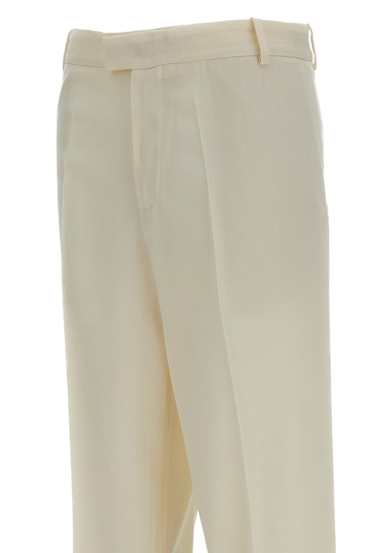 Meta Campania Gilles Straight Tropical Wool Twill Leg Formal Trousers