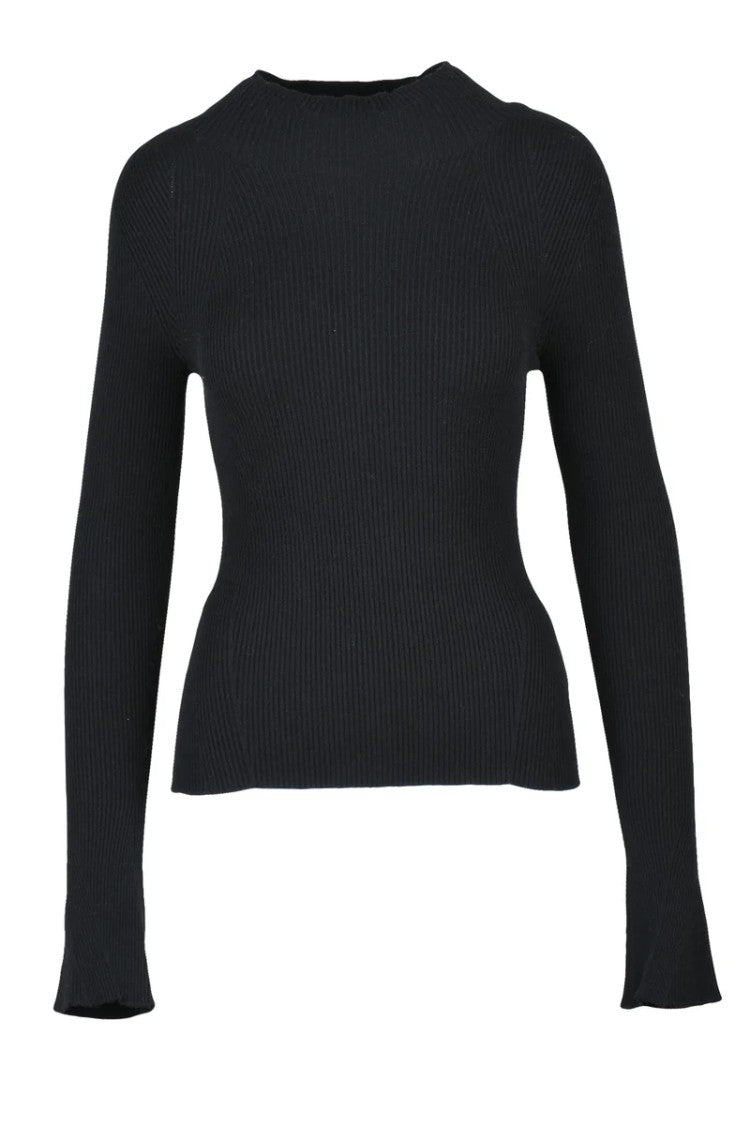 Dondup Ribbed Turtleneck Top - Black