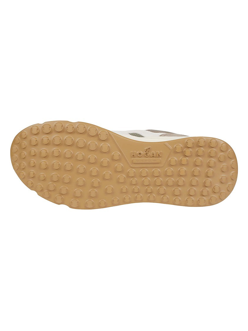 Hogan Hyperlight Taupe Suede-Leather Low-Top Sneakers