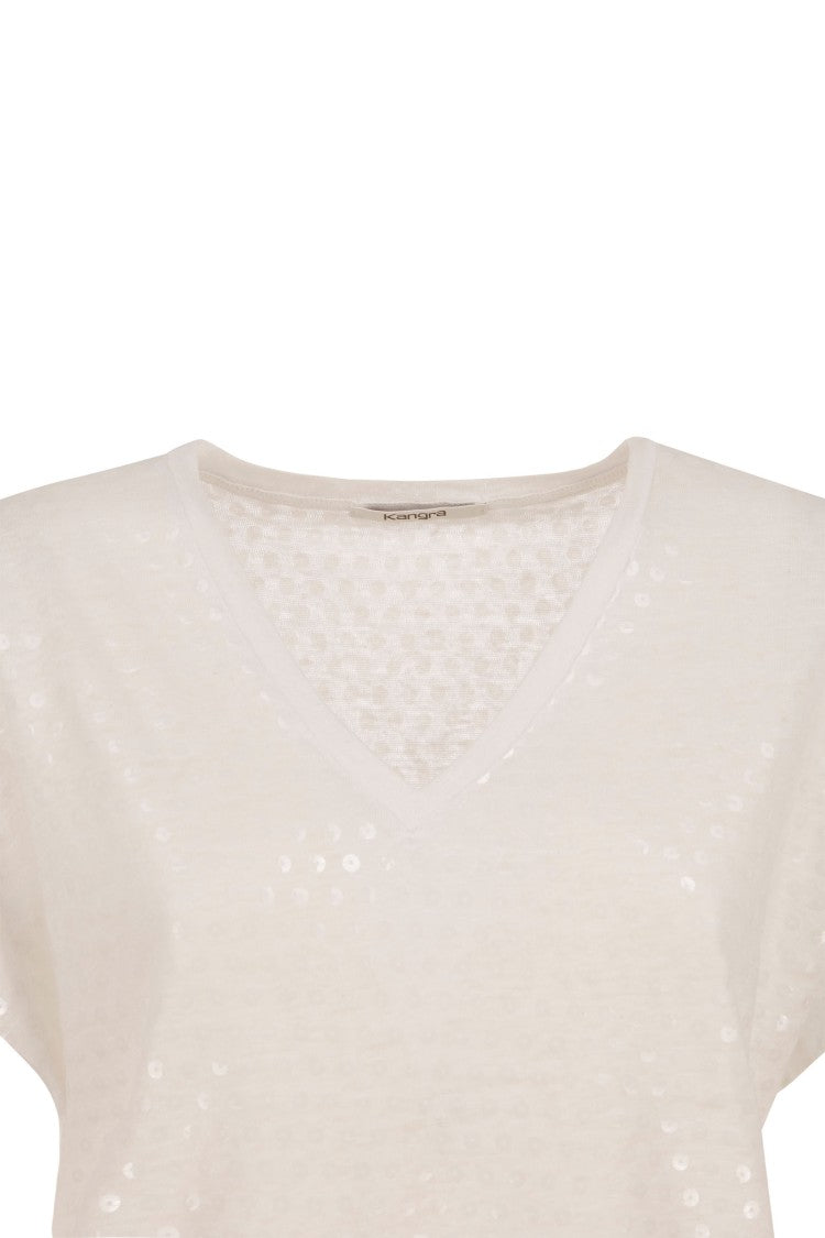 Kangra Short-Sleeved Top With V-Neckline