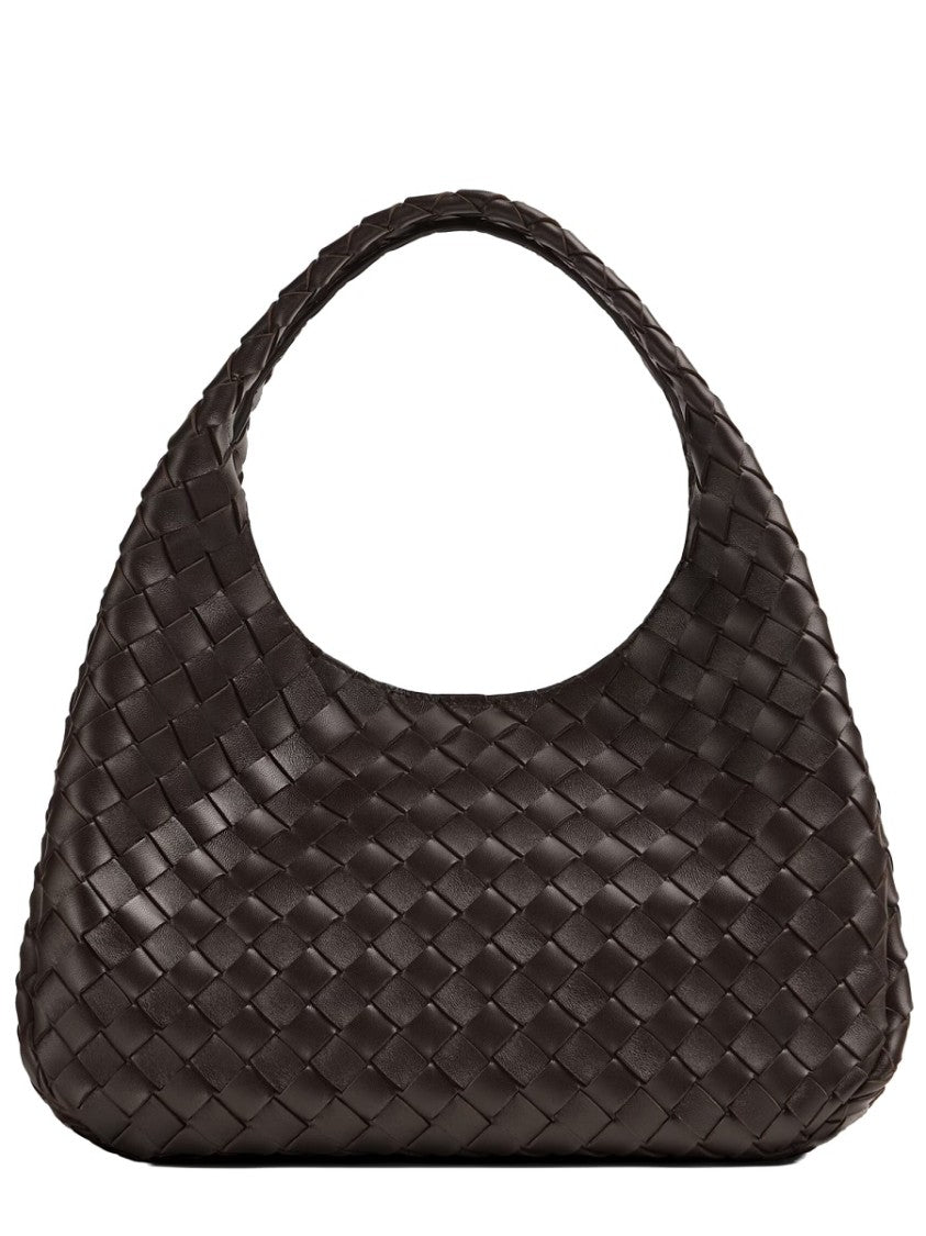 Bottega Veneta Woven Leather Handbag With Crescent Shape And Single Wide Strap