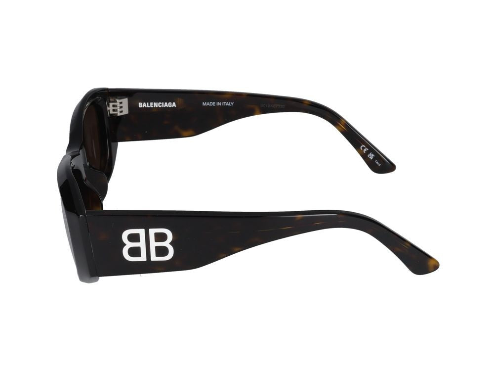 Balenciaga Havana Signature Logo Oversized Havana Sunglasses