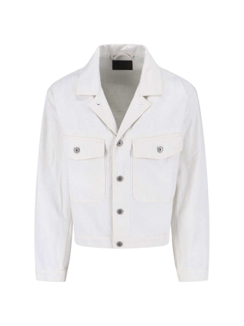 Lemaire White Cropped Trucker Cotton Jacket