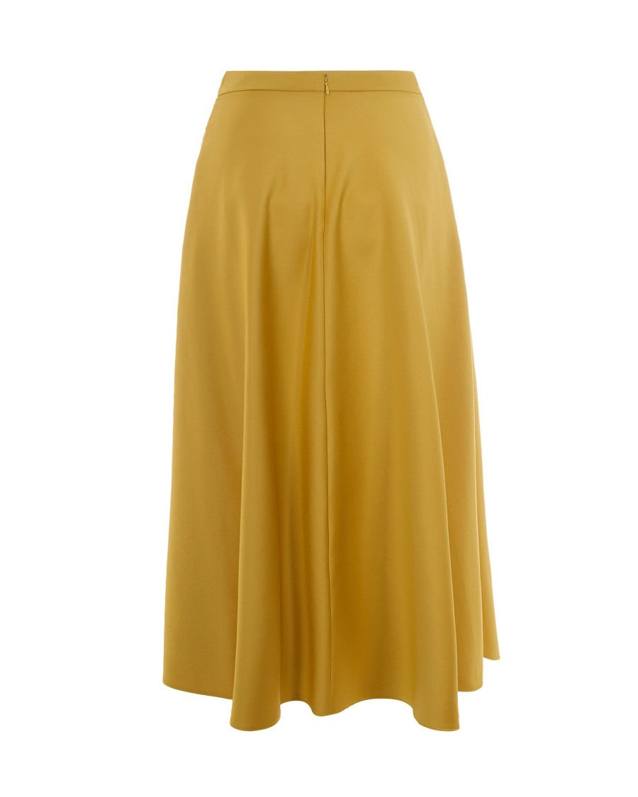 Elisabetta Franchi Duchesse Midi Skirt With Gold-Tone Chain Detail